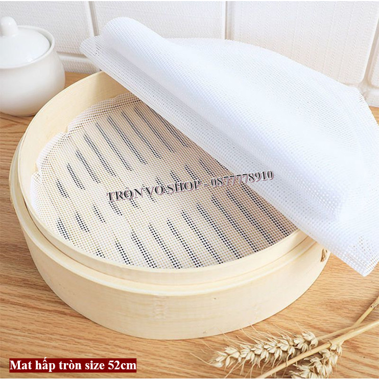 Mát hấp. sấy thức ăn silicon miếng tròn 52cm