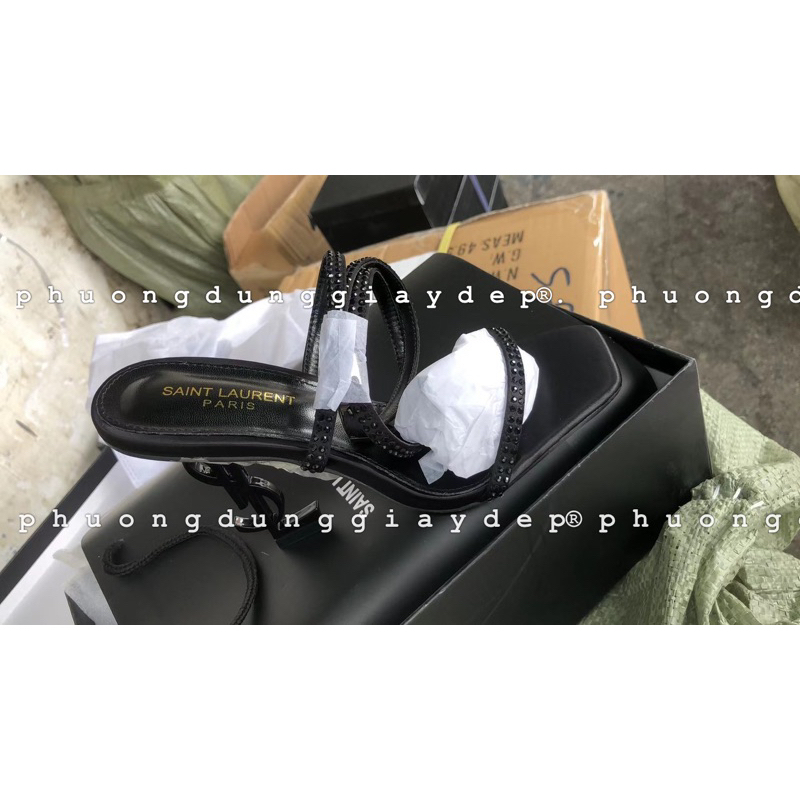 Sandal cao gót y.s.l quai đá mẫu mới fullbox