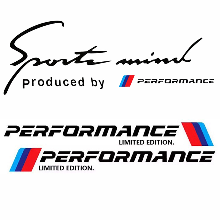Combo 2 tem dán cửa + 1 tem sport mind Performance dán xe ô tô