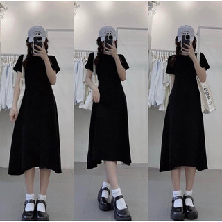 ĐẦM NỮ  XOÈ TAY NGẮN CHẤT ZIP CO GIÃN