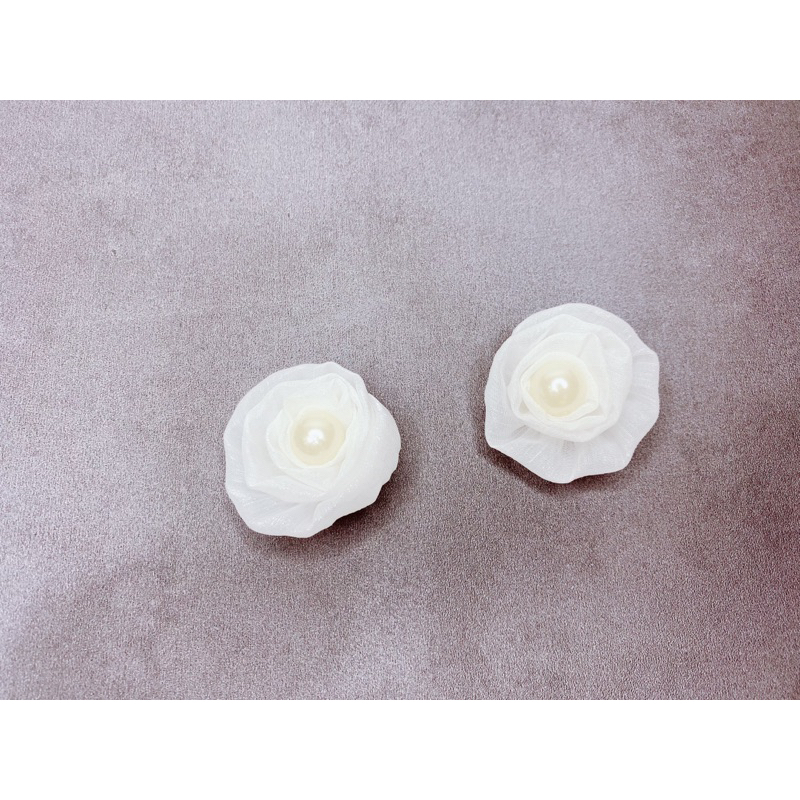 HOA CÀI ÁO HANDMADE - HOA VOAN CÀI ÁO 4cm làm Phụ Kiện