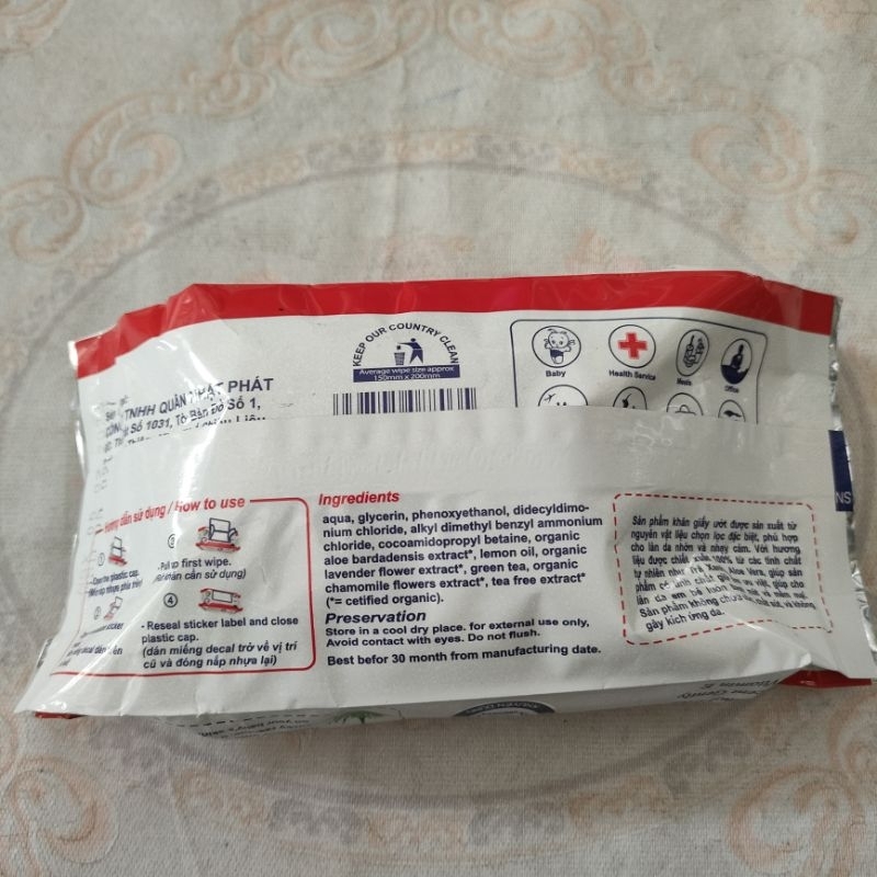 🌷KHĂN ƯỚT BABY WIPES 80 GRAM
