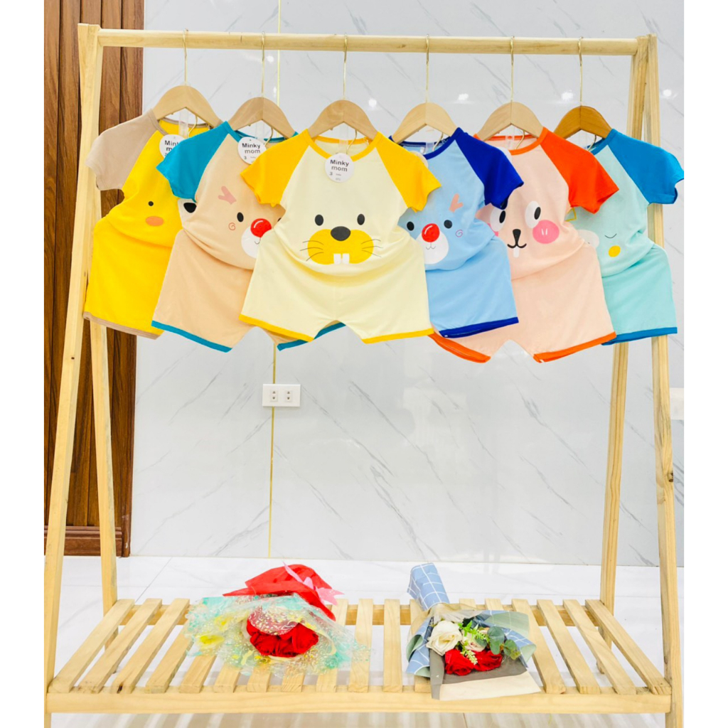 Bộ áo quần Minky Mom họa tiết cảm xúc vui nhộn cho bé, chất thun lạnh co giãn, mềm mịn, thoáng khí - Mã C11