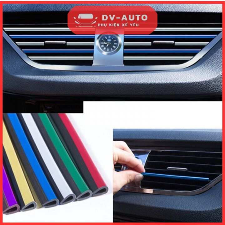 Nẹp trang trí viền thanh cửa gió đa sắc 3d - trang trí nội thất ô tô- phụ kiện xe hơi by DV AUTO