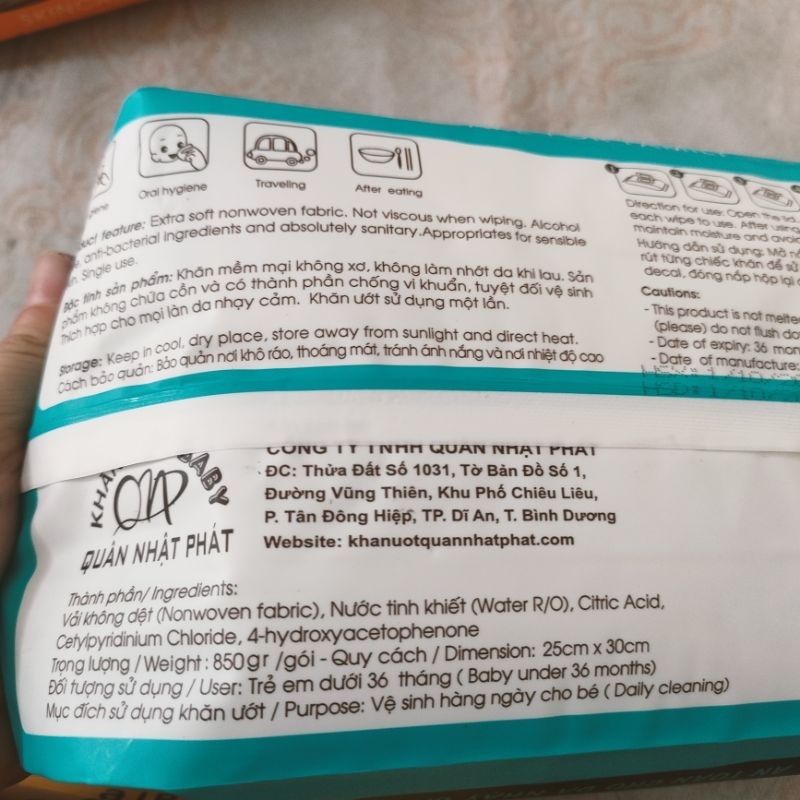 🥀 KHĂN GIẤY ƯỚT MOON BABY CARE  CHIM CÁNH CỤT