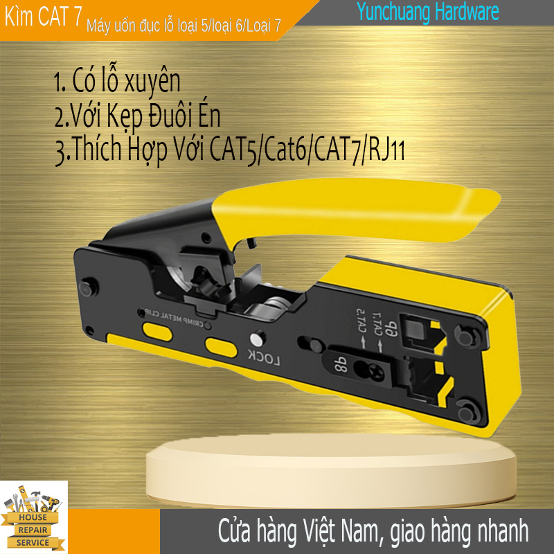 2023 Kìm Bấm Hạt Mạng Xuyên Thấu Kìm Bấm Mạng Kìm Bấm Đầu RJ45 Hàng Cao Cấp Chất Lượng Cao cáp cat6 cáp mạng cat6