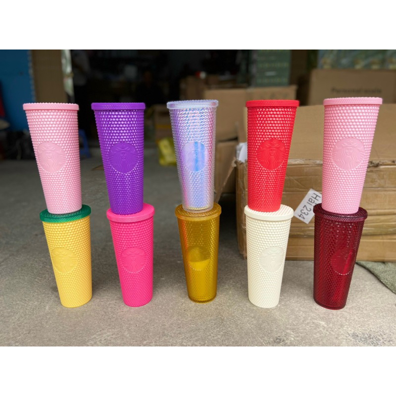 ly uống nước 2 Lớp Cold Cup 3D lóng lánh xinh xiu Tặng Kèm Ống Hút +tui dung ly Tái Sử Dụng ảnh thật shop chup