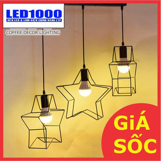 Đèn thả lồng sắt trang trí - đèn thả lồng sắt hình ngôi sao - msp: ltp-17