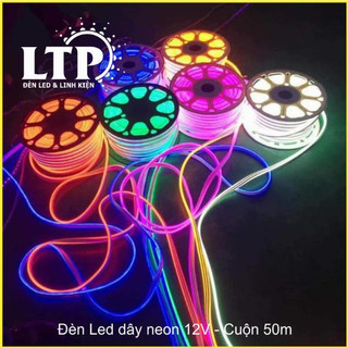 Led dây neon 12V - Led neon uốn chữ cuộn 50m Led khoảng cắt 2.5cm chuyên dùng uốn chữ logo quảng cáo