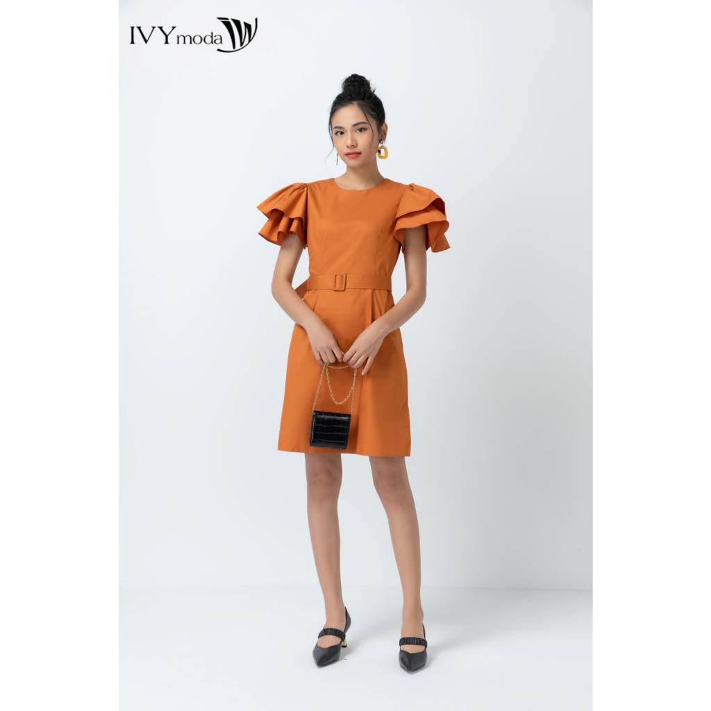 Đầm tay xếp xòe nữ IVY moda MS 47B8643