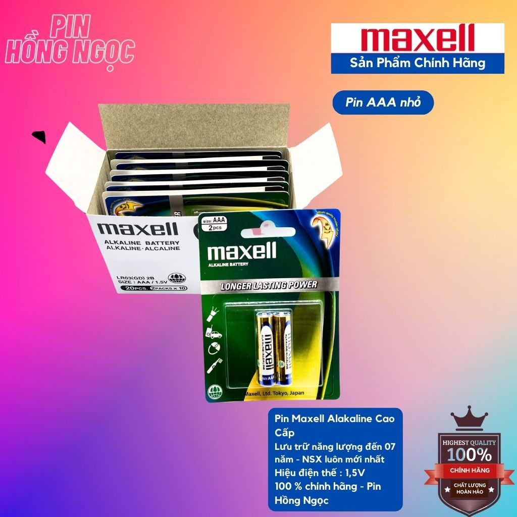 Hộp 20 viên  Pin AA / Pin AAA Maxell alkaline chính hãng