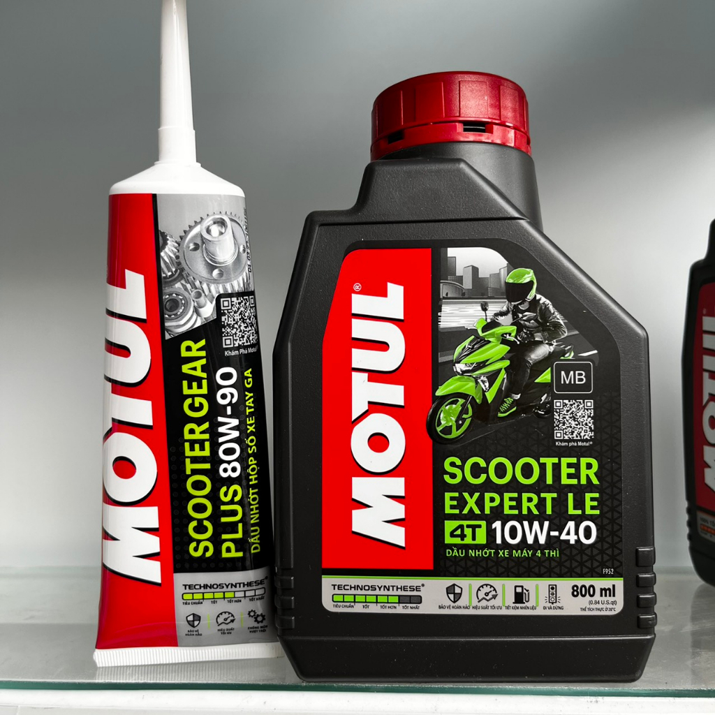 Nhớt Motul Xe Tay Ga Scooter Power LE 5W40 + Nhớt Lap/Nhớt Hộp Số Motul 120ml - Cam kết chính hãng