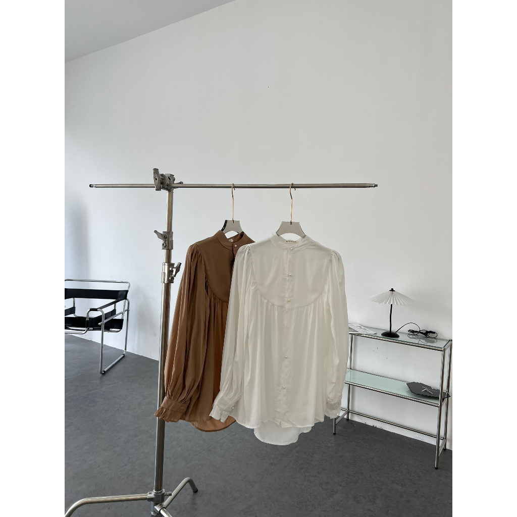 ÁO SƠ MI KIỂU TAY BỒNG NÚT NGỌC TRAI | lim.studio