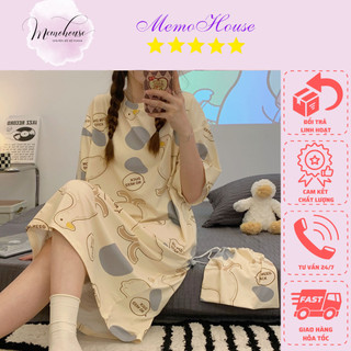 Váy ngủ đầm thun ngủ hoạt hình nữ