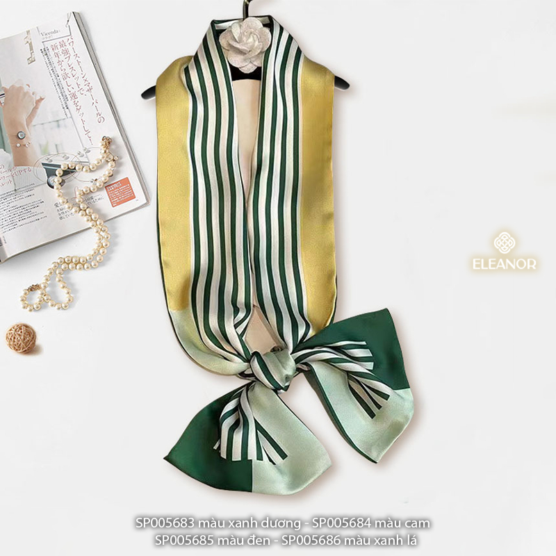 Khăn quàng cổ bandana turban 14 x 155cm Eleanor Accessories nhiều màu sắc phụ kiện thời trang 5683