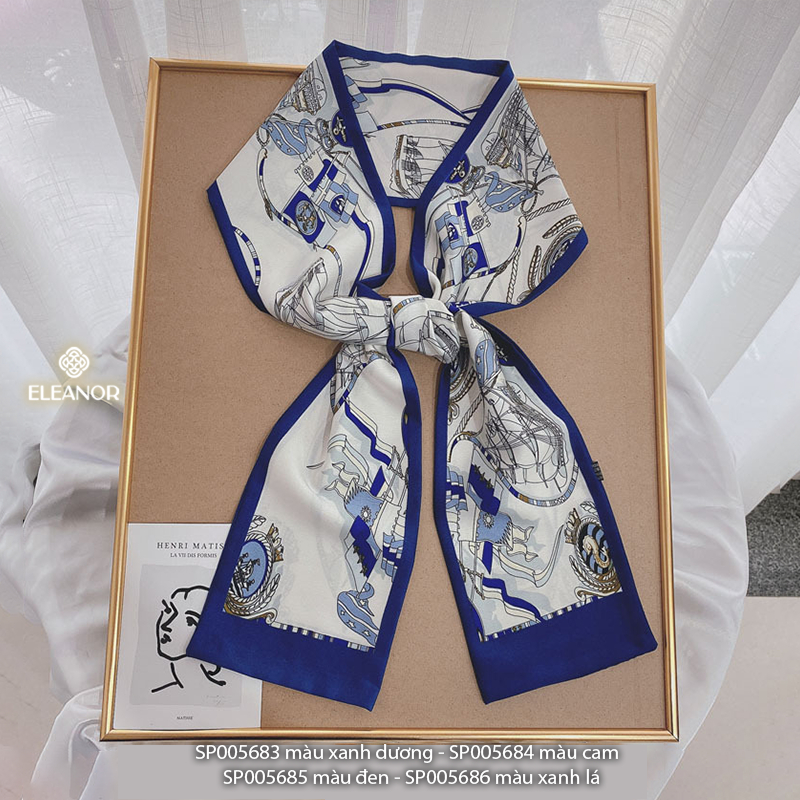 Khăn quàng cổ bandana turban 14 x 155cm Eleanor Accessories nhiều màu sắc phụ kiện thời trang 5683
