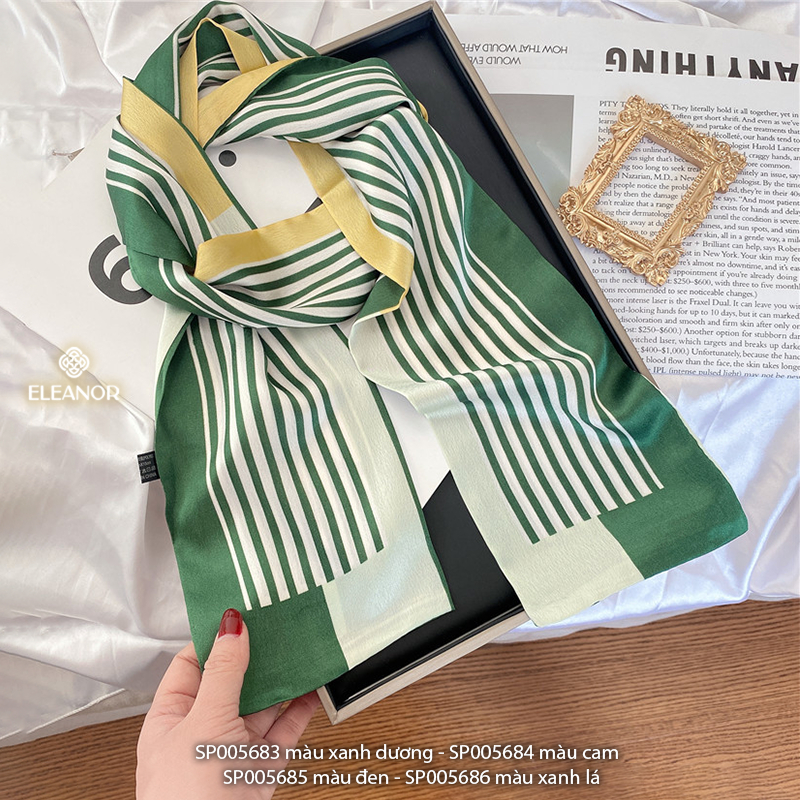 Khăn quàng cổ bandana turban 14 x 155cm Eleanor Accessories nhiều màu sắc phụ kiện thời trang 5683