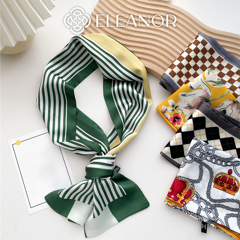 Khăn quàng cổ bandana turban 14 x 155cm Eleanor Accessories nhiều màu sắc phụ kiện thời trang 5683