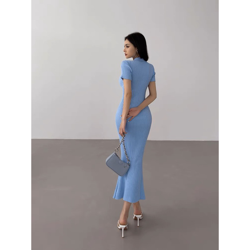 Order 15 ngày- Đầm len tay lửng dáng ôm đuôi cá #571