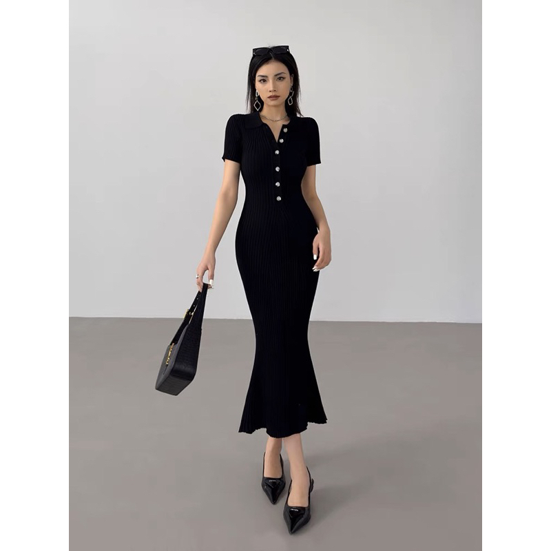 Order 15 ngày- Đầm len tay lửng dáng ôm đuôi cá #571