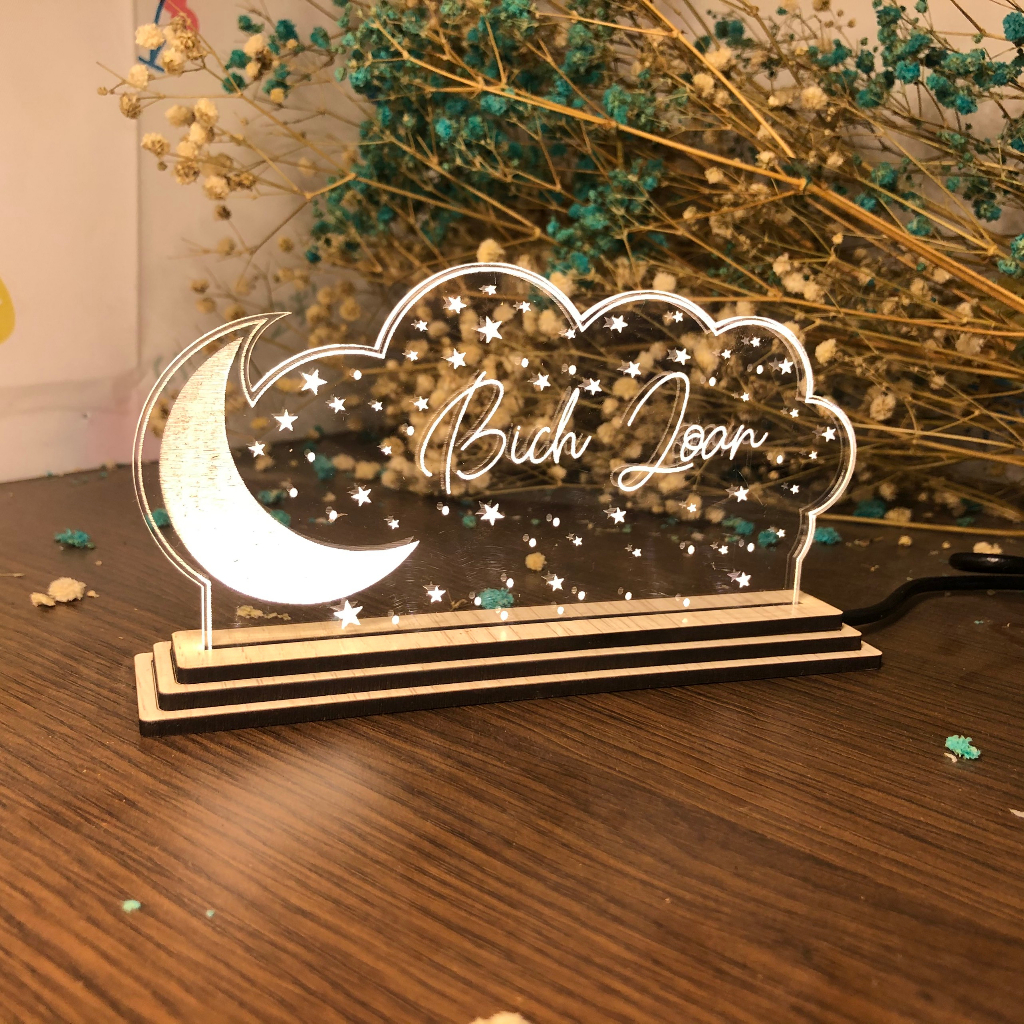 Đèn Ngủ Khắc Theo Yêu Cầu Miễn Phí - Quà tặng sinh nhật - Decor phòng ngủ