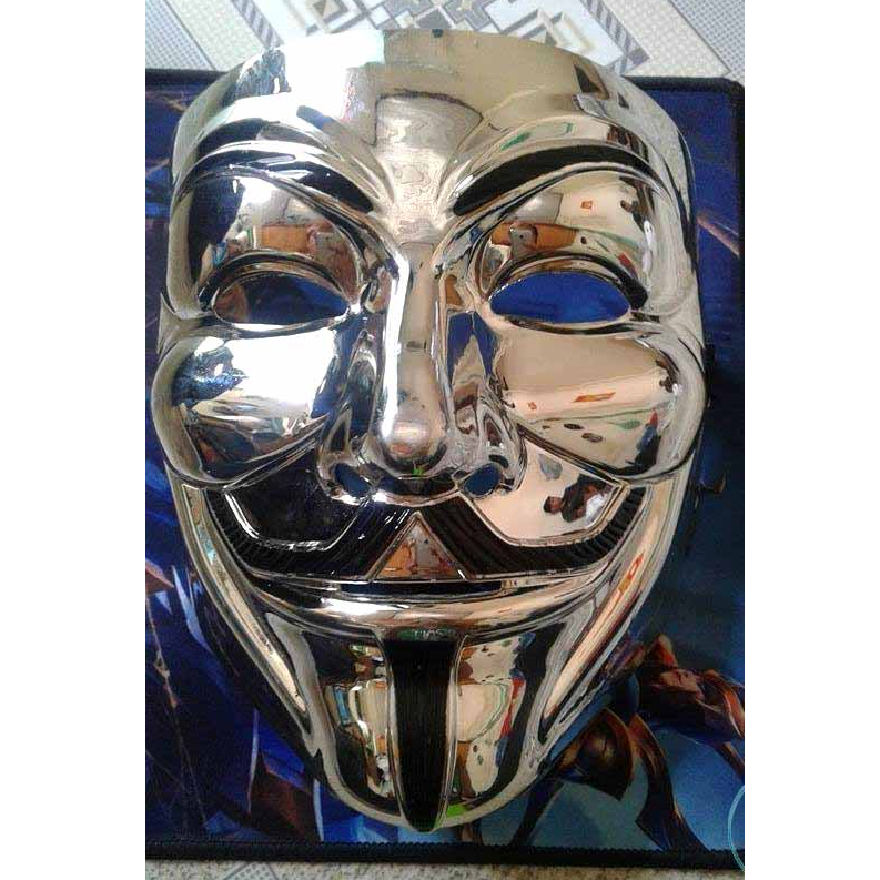Mặt nạ Hacker Anonymous - Mặt nạ Vàng,Bạc hóa trang nhân vật hacker dành cho nam và nữ0