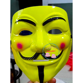 Mặt nạ hacker - anonymous - hai mẫu mặt nạ thằng hề vàng đậm và trắng