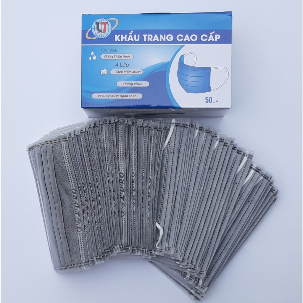 (Hàng đẹp - Màu trắng) Khẩu trang y tế 4 lớp NIVA - Hộp 50 cái