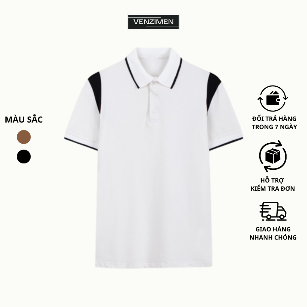 Áo Polo Nam Đẹp Cao Cấp Thời Trang Chất Vải Cá Sấu Siêu Co Giãn Thoải Mái Thoáng Mát VENZIMEN