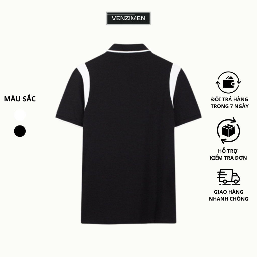 Áo Polo Nam Đẹp Cao Cấp Thời Trang Chất Vải Cá Sấu Siêu Co Giãn Thoải Mái Thoáng Mát VENZIMEN