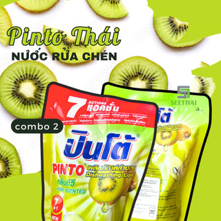 Combo 2 nước rửa chén đậm đặc thái lan pinto kiwi không khô da tay ít bọt 400ml - túi