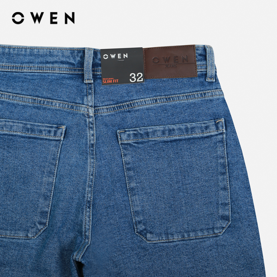 OWEN - Quần short Slim Fit Cotton Xanh - SJ230142