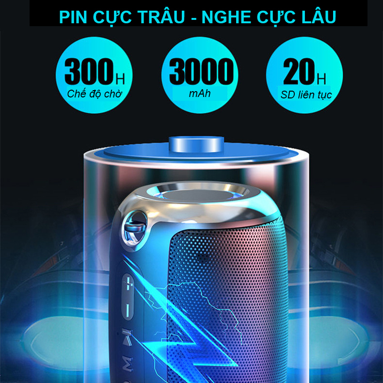 Bluetooth Audio mạnh mẽ Bass Bass loa, loa âm nhạc không dây nghe nhạc thông qua kết nối USB Bluetooth