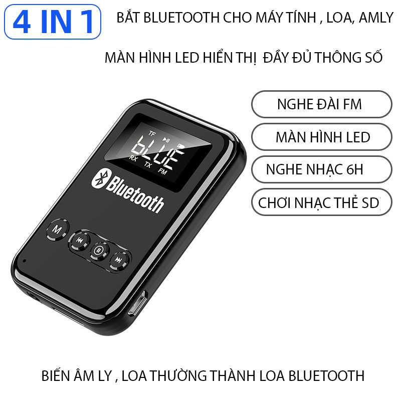 Bộ thu phát Bluetooth, Thiết bị thu phát âm thanh Bluetooth 5.0 USB UAX 3.5mm 2 trong 1 cho xe hơi PC TV tai nghe