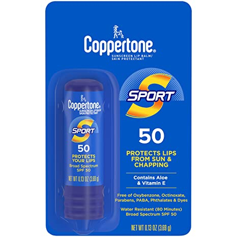 Son Chống Nắng Coppertone SPORT Sunscreen Lip Balm, SPF 50 Sunscreen for Lips, Water Resistant Lip Sunscreen SPF 50