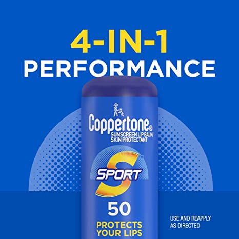 Son Chống Nắng Coppertone SPORT Sunscreen Lip Balm, SPF 50 Sunscreen for Lips, Water Resistant Lip Sunscreen SPF 50