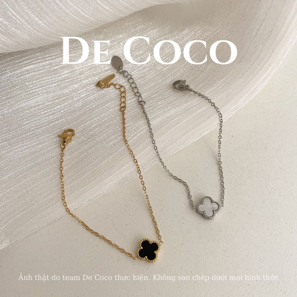 Vòng tay nữ De Coco Lucky Clover cỏ 4 lá may mắn