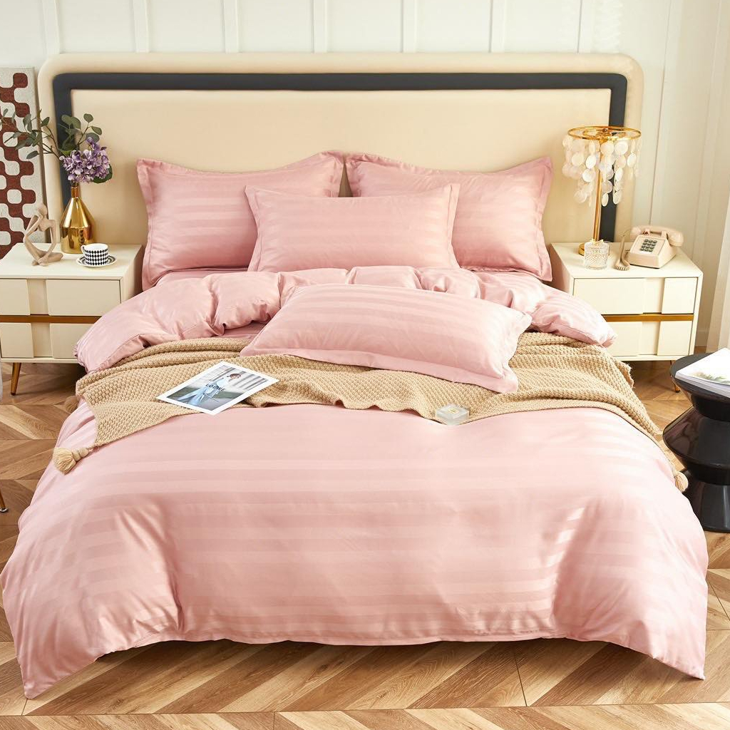 Bộ Chăn Ga Gối Cotton Lụa 3F Nhiều Màu CA Bedding Decor