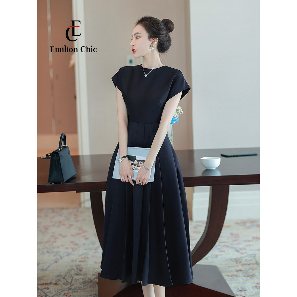 Đầm thiết kế, Đầm Tay Cánh Tiên Eo Cong Xếp Li Trẻ Trung Thời Trang Công Sở E217 Emilion Chic