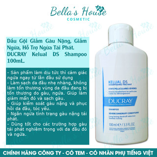 Ducray kelual ds shampoo 100ml - dầu gội giảm gàu nặng, giảm ngứa, hỗ trợ ngừa tái phát.