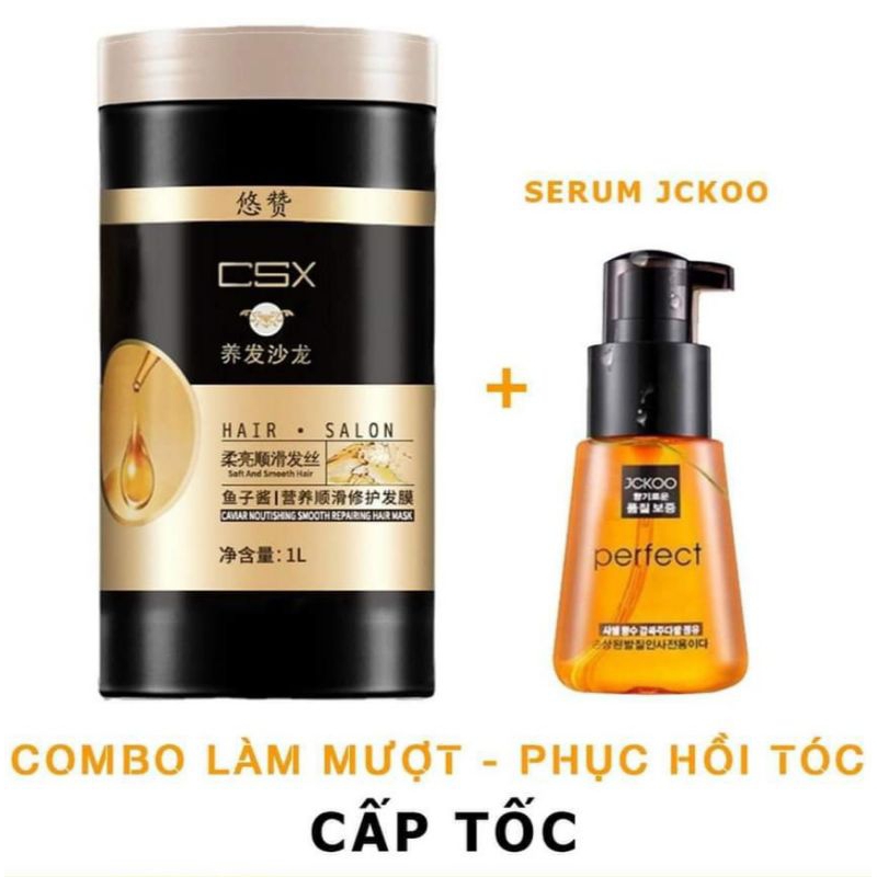 [Hũ 1kg] Combo Ủ Tóc CSX & Dưỡng Tóc  Phục Hồi Dưỡng Tóc Hư Tổn, Khô Xơ, Tóc Nhuộm Mềm Mượt