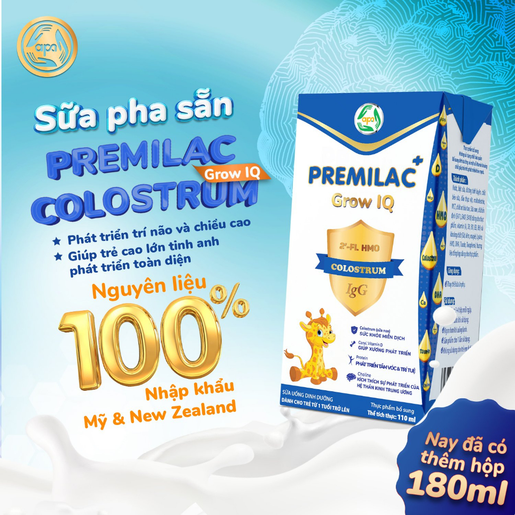 Sữa Bột sữa non Pha sẵn Premilac Colostrum Grow IQ phát triển trí não chiều cao 110
