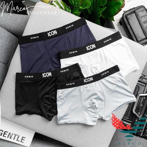 Quần Sịp Boxer Thun Lạnh Cao Cấp Xuất Khẩu Combo 4 Cái IC-CB4, Quần Xì Nam Cao Cấp Co Giãn 4 Chiều Cực Thoáng Khí.