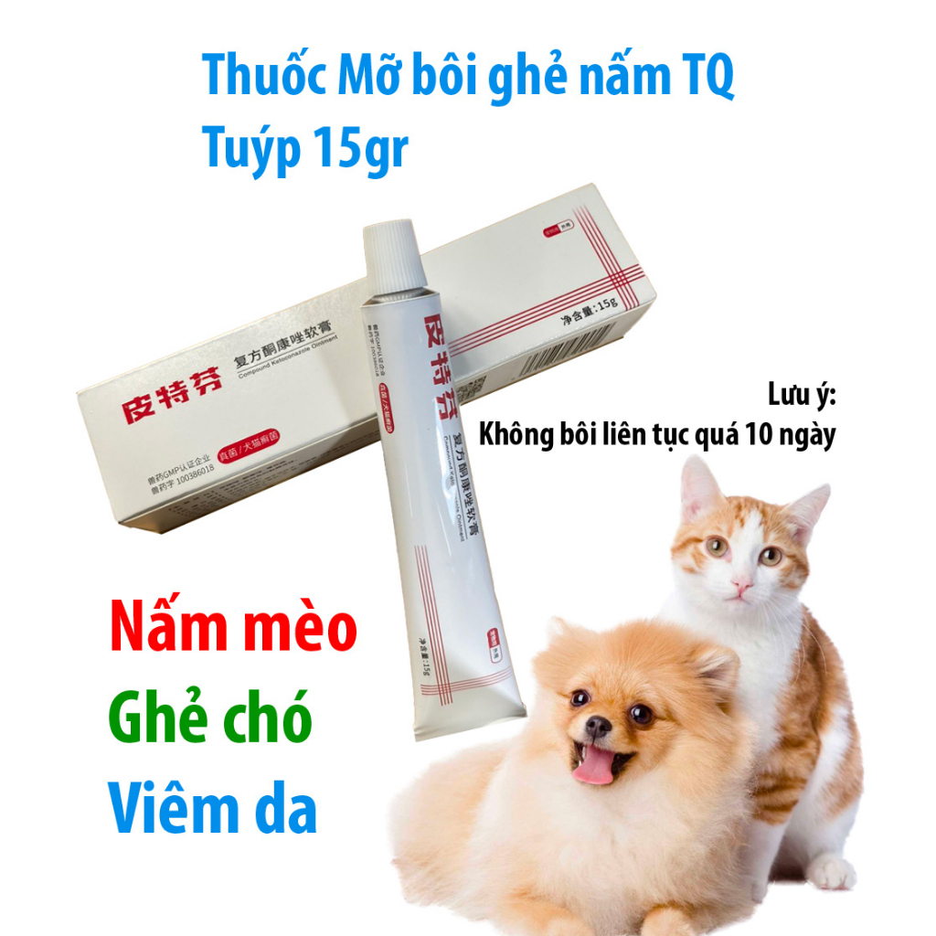 Tuýp Thuốc Mỡ trị ghẻ cho chó mèo nấm mèo và viêm da