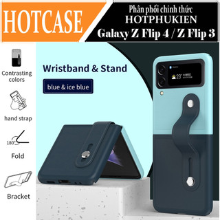 Ốp lưng đai đeo hand trap chống sốc cho Samsung Galaxy Z Flip 3 / Z Flip 4 hiệu HOTCASE Wristband Stand Phone Case