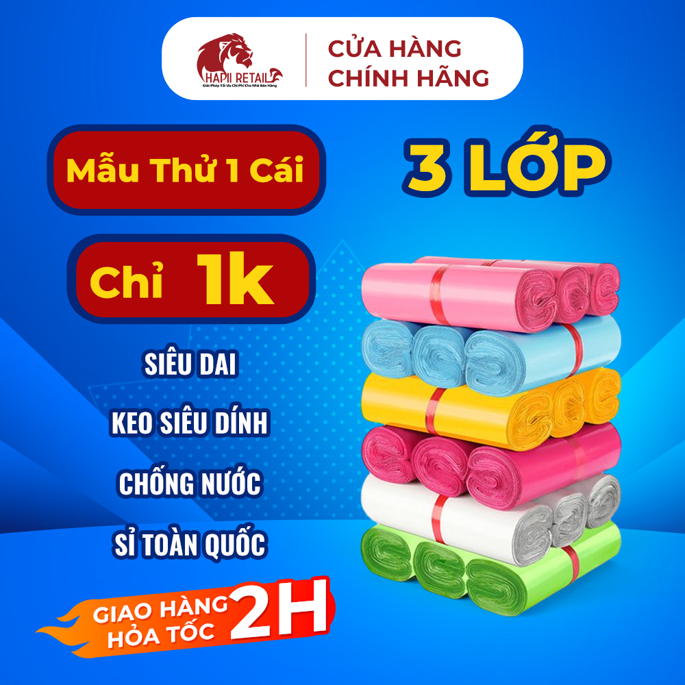 Mẫu 1 Cái Dùng Thử - Túi gói Hàng Niêm Phong Tự Dính HAPII RETAIL Siêu Dày Đóng Gói Hàng Hóa Niêm Phong Đơn Hàng