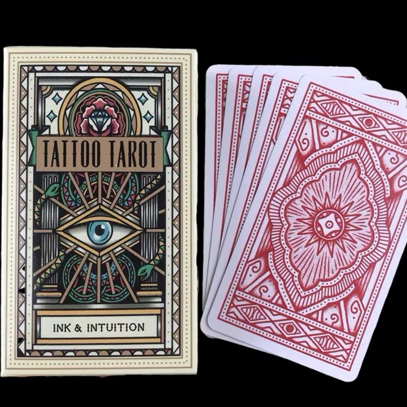 Bộ bài Tattoo Tarot Ink & Intuition cards cơ bản 78 lá tặng kèm tờ ý nghĩa tarot cơ bản dành cho người mới bắt đầu