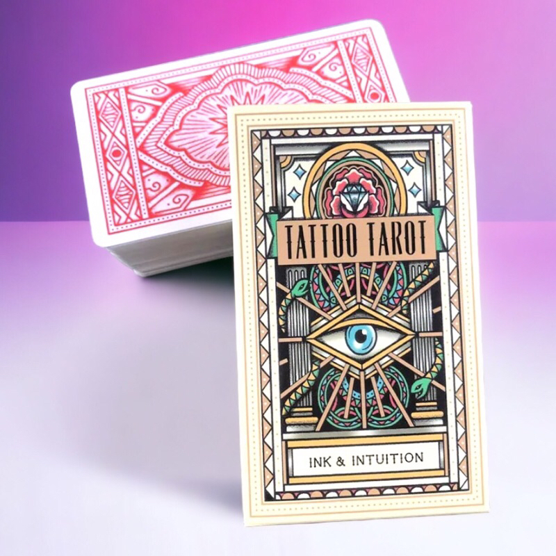 Bộ bài Tattoo Tarot Ink & Intuition cards cơ bản 78 lá tặng kèm tờ ý nghĩa tarot cơ bản dành cho người mới bắt đầu