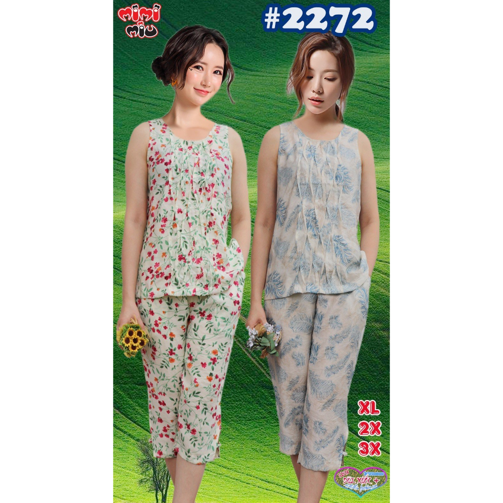 Đồ Bộ Nữ Lửng - Chất Liệu Tôn - Đồ Mặc Nhà Nữ - Đồ Ngủ Nữ - Freesize ( 55-75kg )