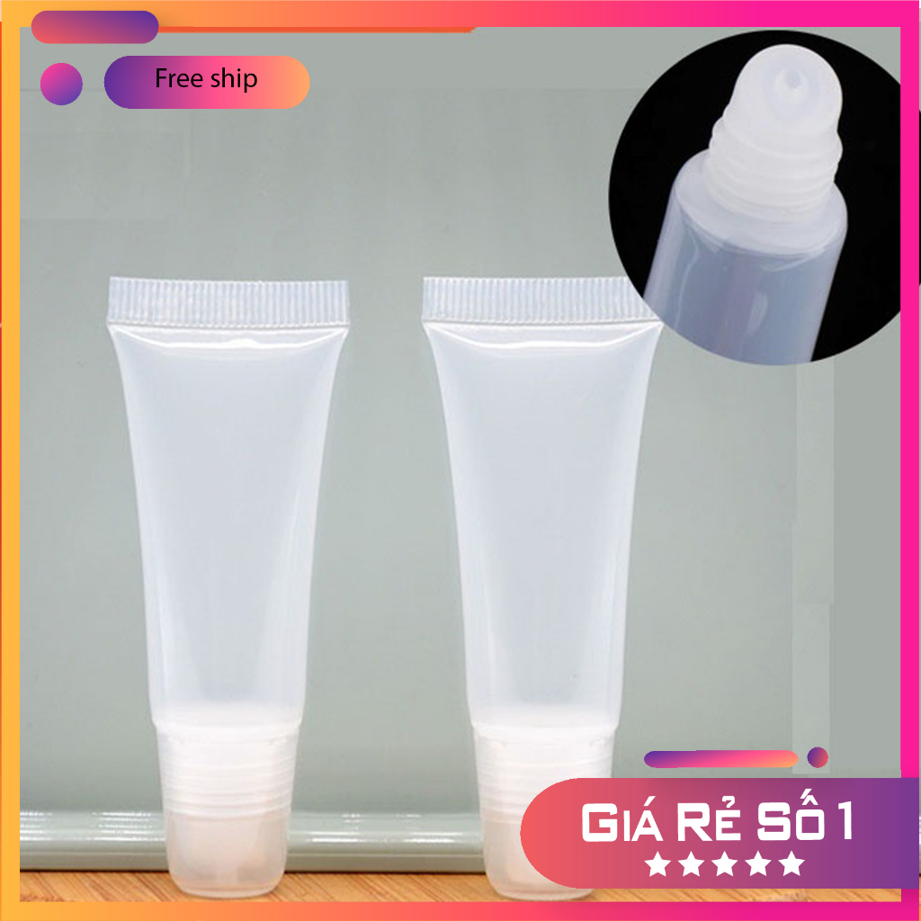Tuýp nhựa rỗng đựng son bóng 8ml, vỏ chiết son bóng, son xăm